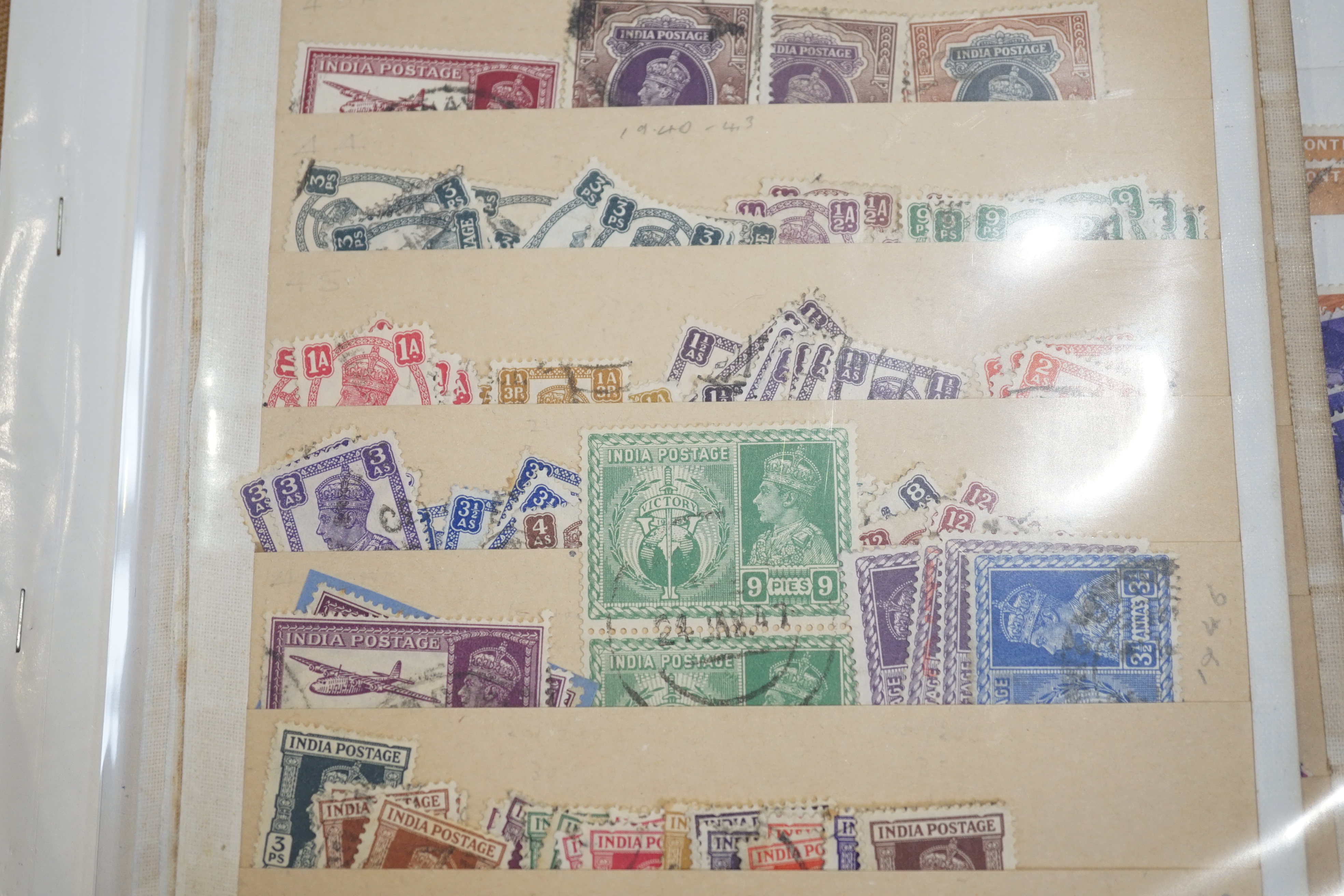 Three albums of Indian and Chinese stamps